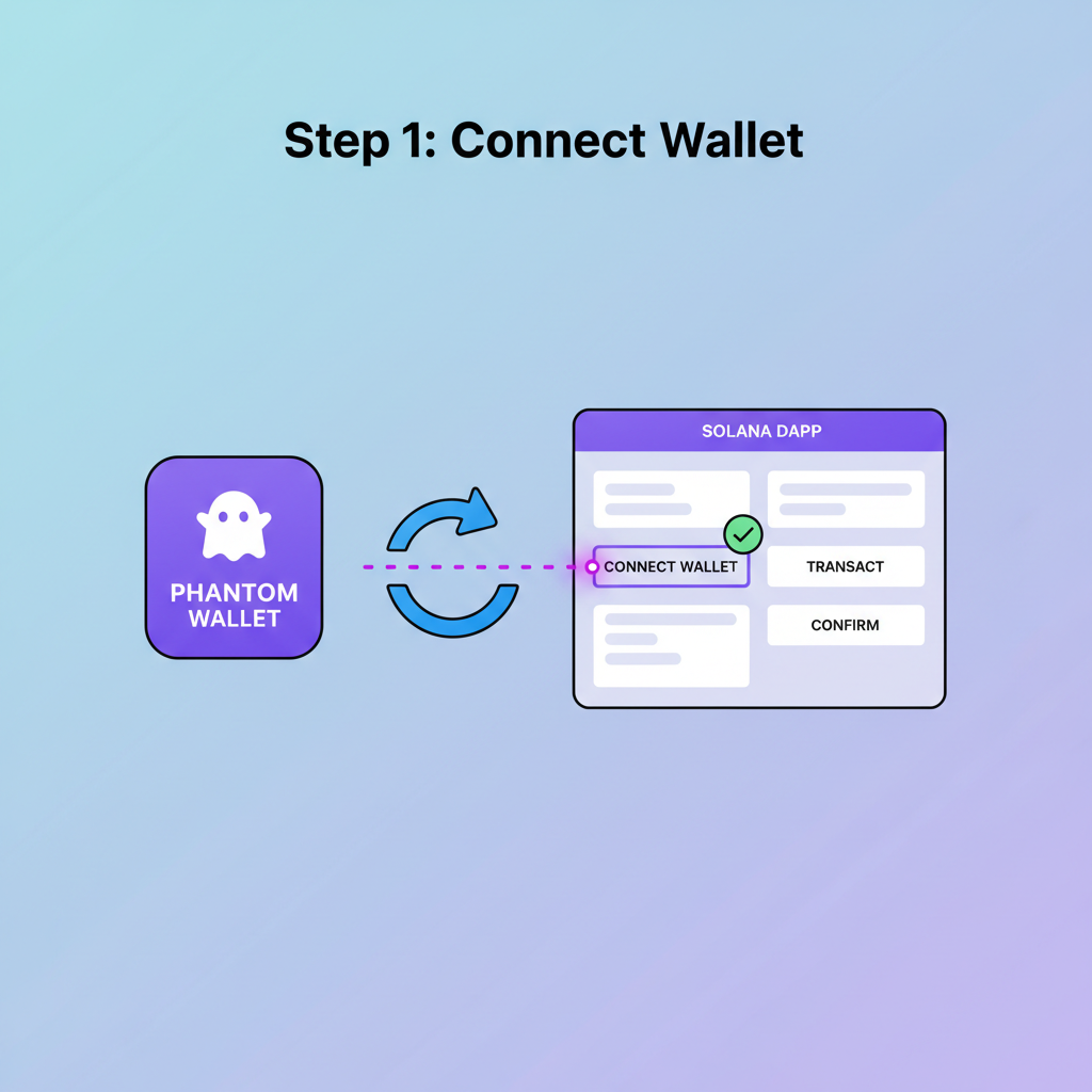 phantom wallet connecting to solana dapp interface