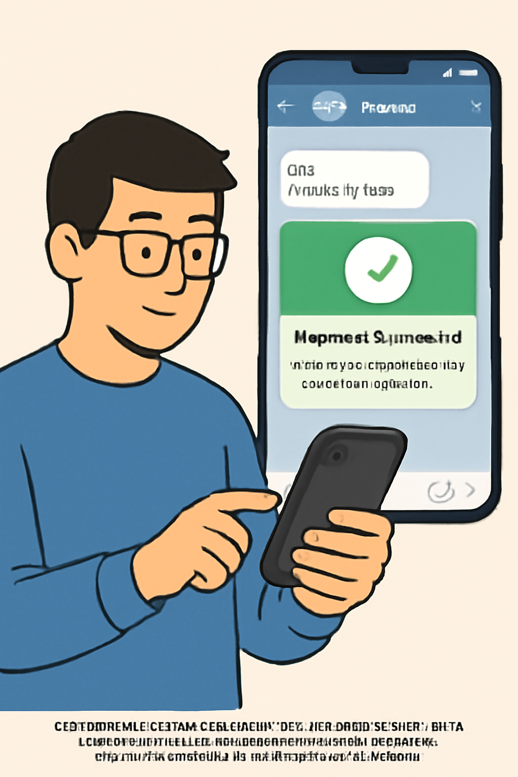 A developer testing a Telegram bot on a smartphone, with a successful Toncoin payment confirmation screen.