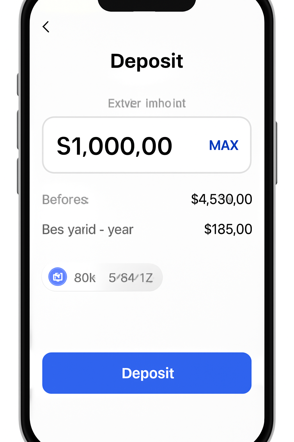 A mobile screen where a user enters an amount to deposit, with balances and estimated yield shown, SOL price ($201.17) visible.