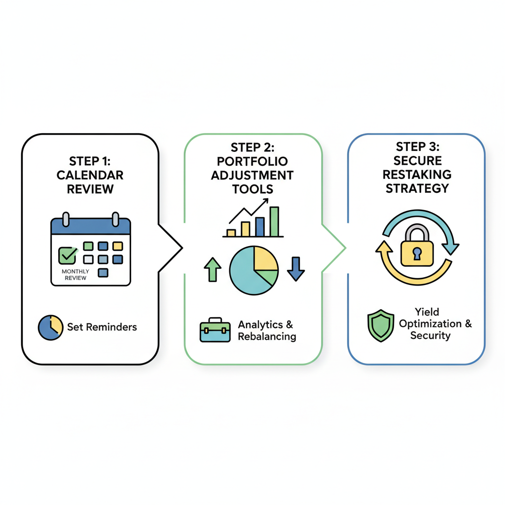 calendar review DeFi portfolio adjustment tools secure restaking strategy