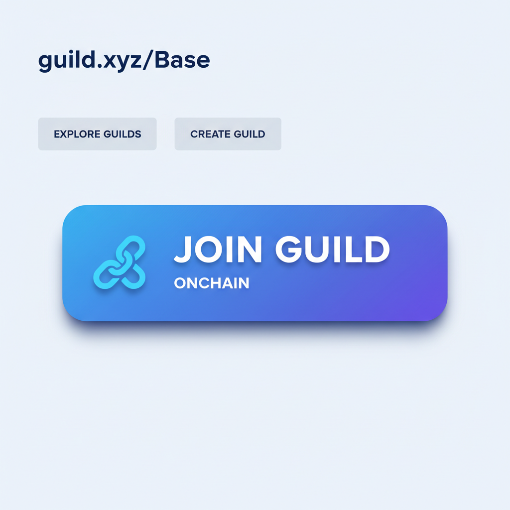 prominent join guild button on guild.xyz Base onchain page