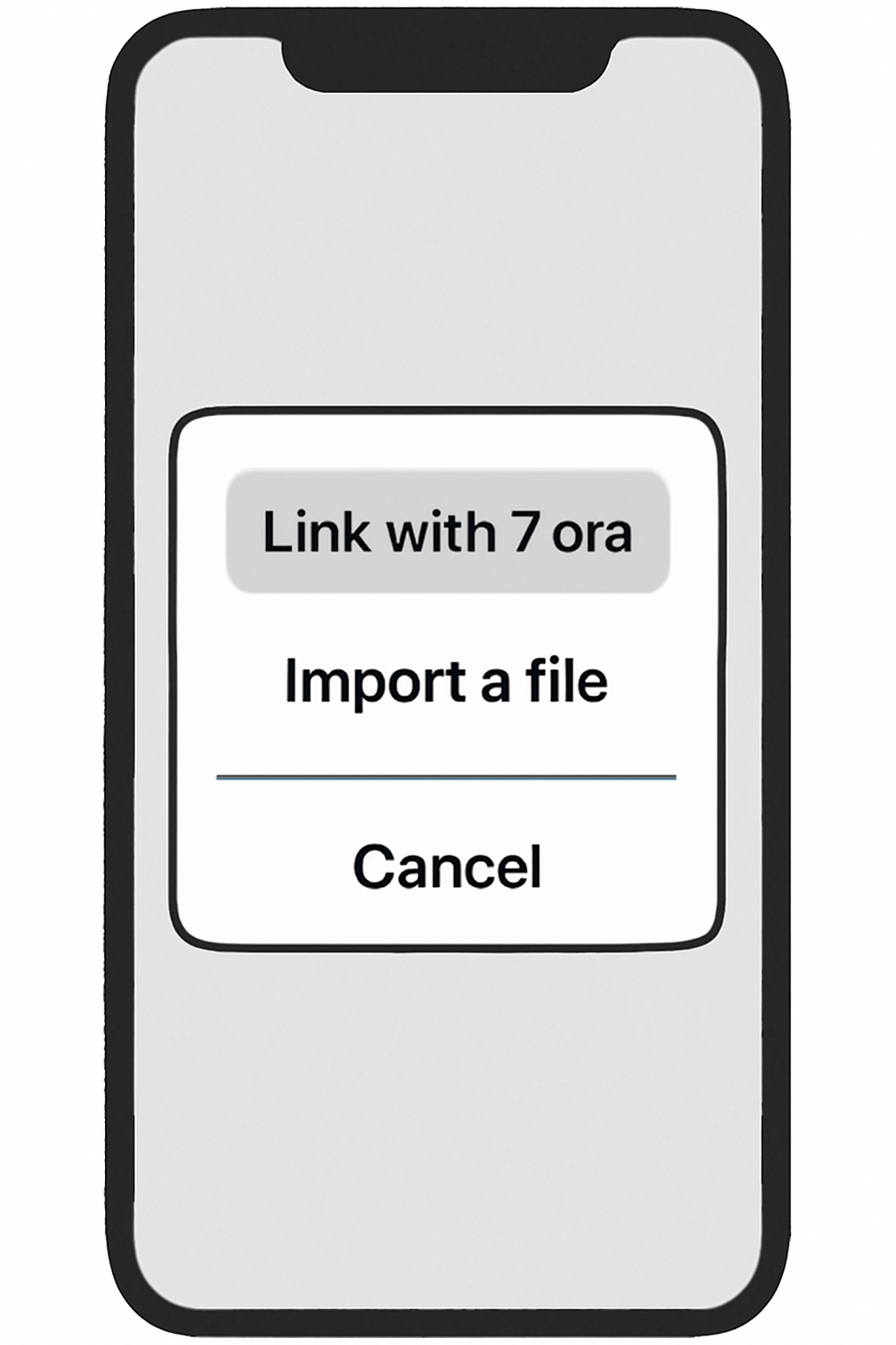 A mobile screen showing a modal or list with 'Link with Zora' highlighted, ready to be selected.