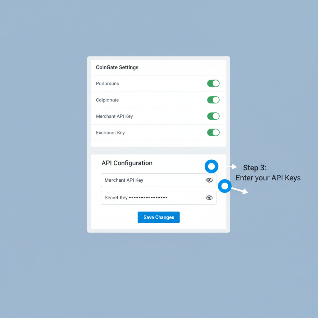 CoinGate WooCommerce plugin settings API key input fields screenshot