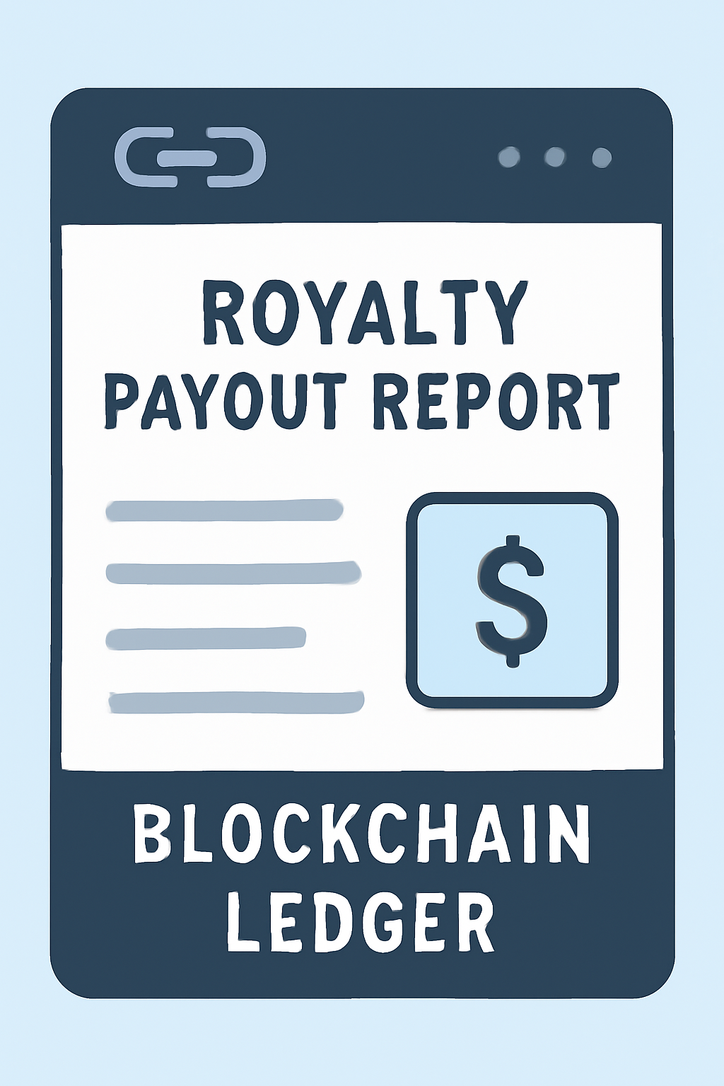 royalty payout report on blockchain ledger interface
