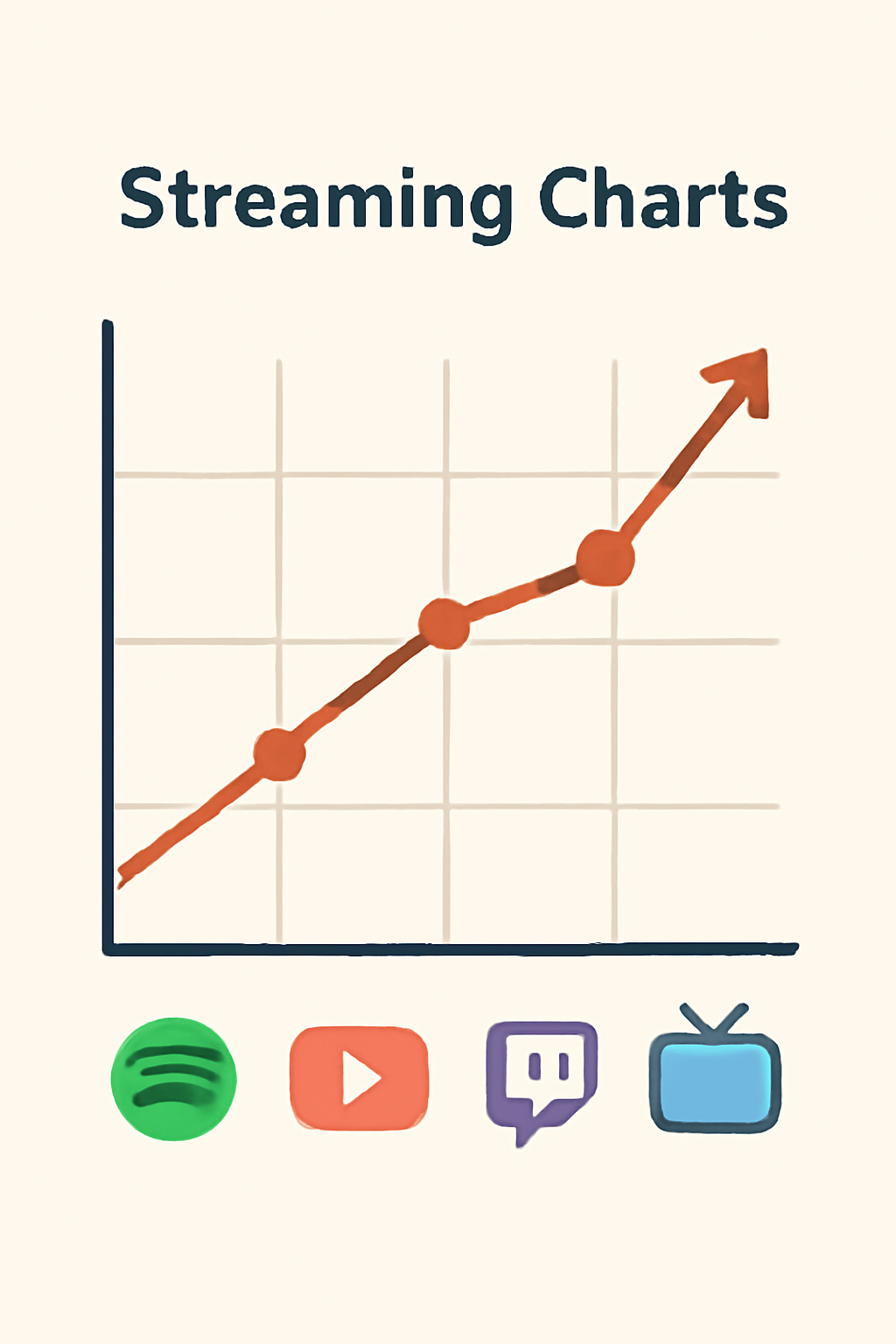 streaming charts graph showing upward trend on multiple platforms