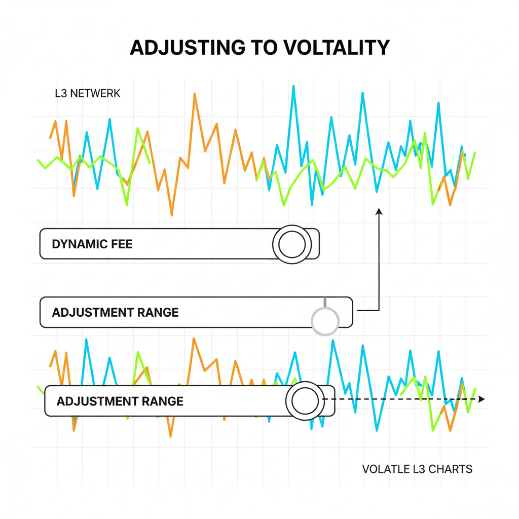 dynamic fee sliders adjusting to volatile L3 charts