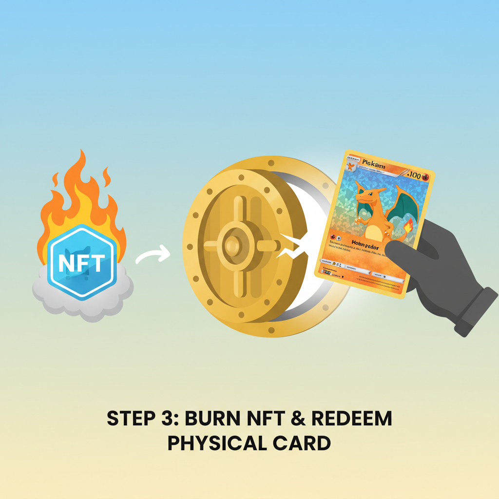 burning NFT to redeem physical Pokemon card from vault