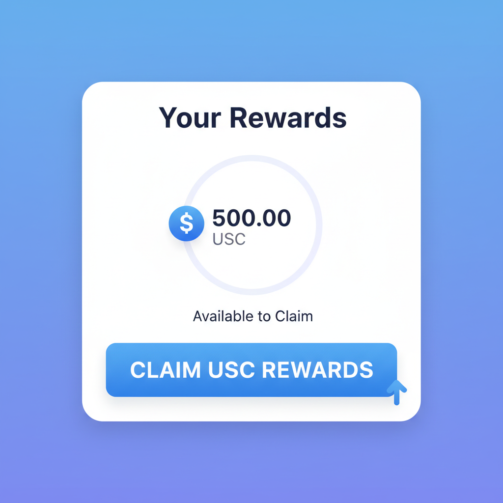 claiming USDC rewards button on payout screen