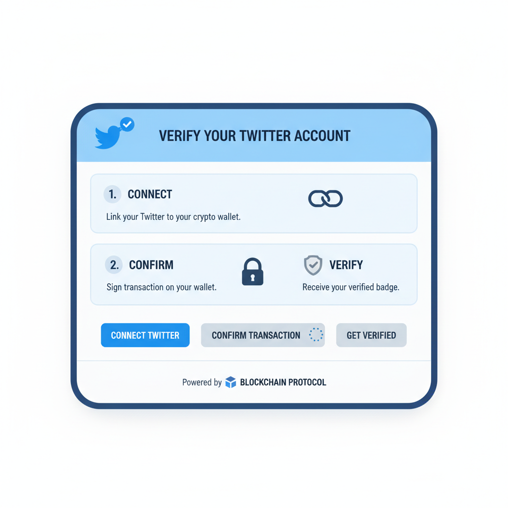 twitter account verification modal on blockchain platform