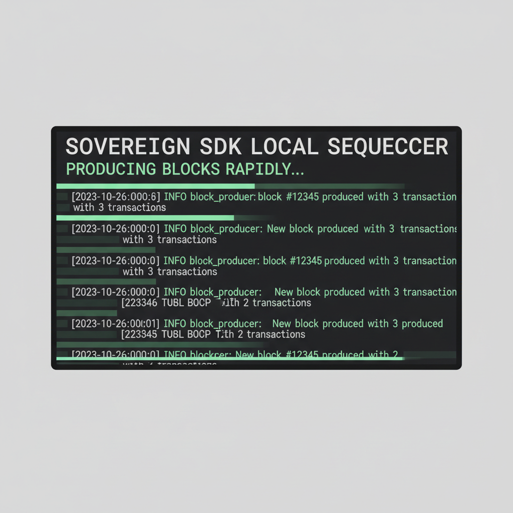 terminal running sovereign sdk local sequencer logs blocks producing fast
