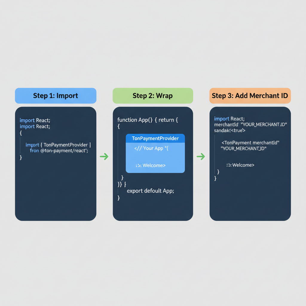 React code snippet initializing TonPayProvider in app component