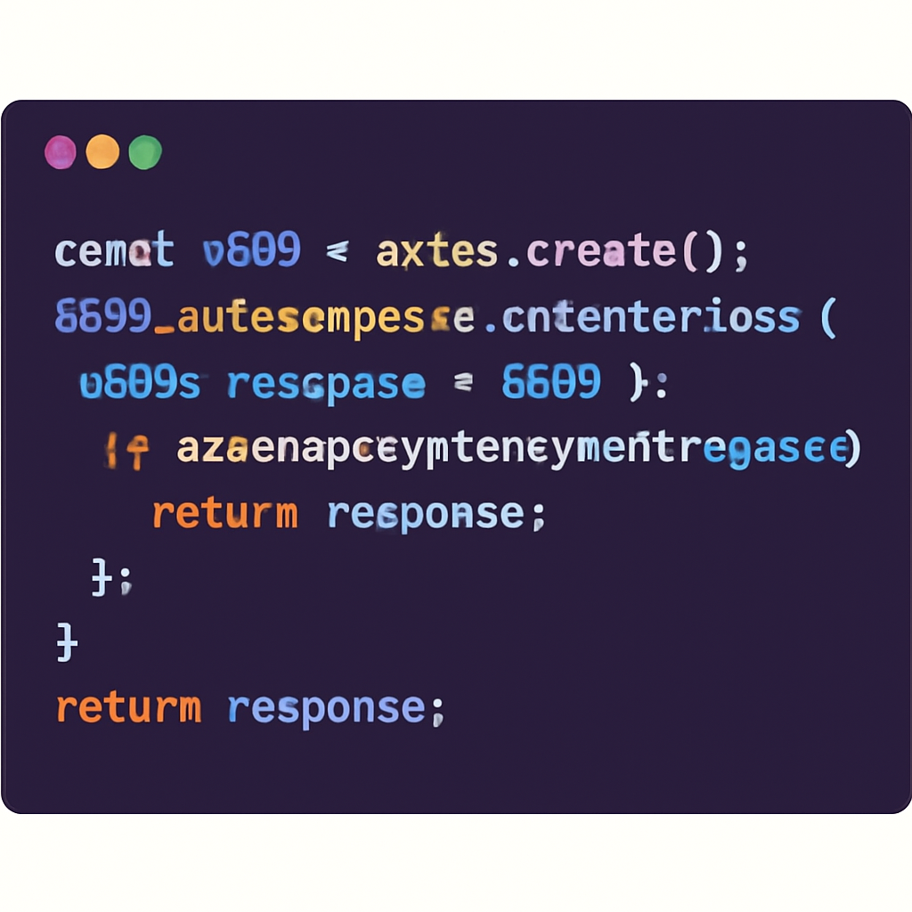 A code snippet in a code editor showing x402-axios intercepting a 402 response and processing a crypto payment.
