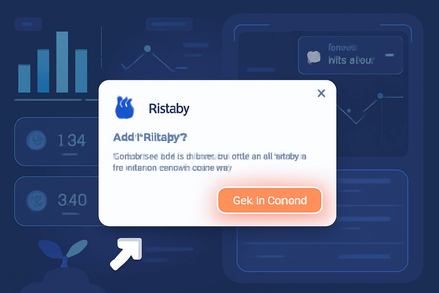 Dynamic Rabby wallet extension install screen on Chrome browser, glowing download button, futuristic crypto farming dashboard background