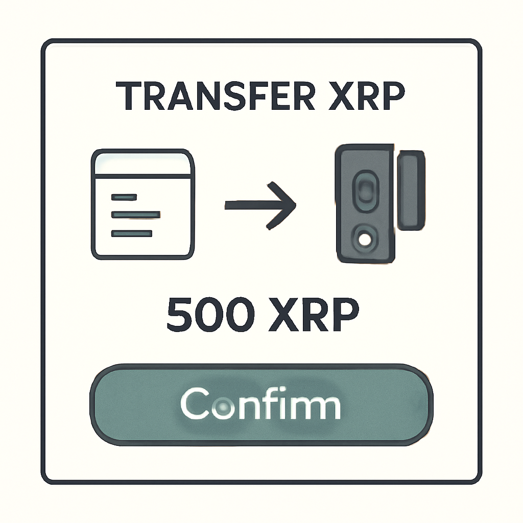 transferring XRP from exchange to hardware wallet, secure confirmation screen