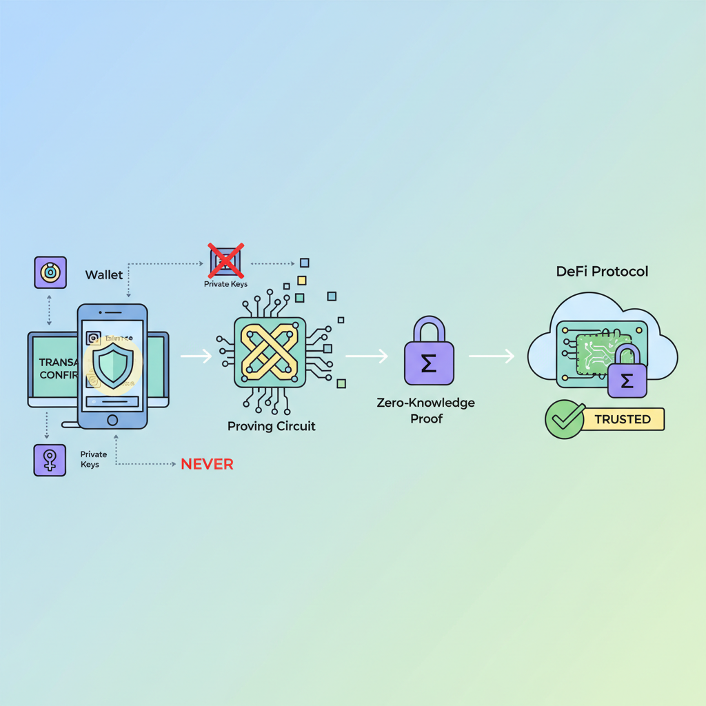 generating zero-knowledge proof in wallet for DeFi protocol verification visualization