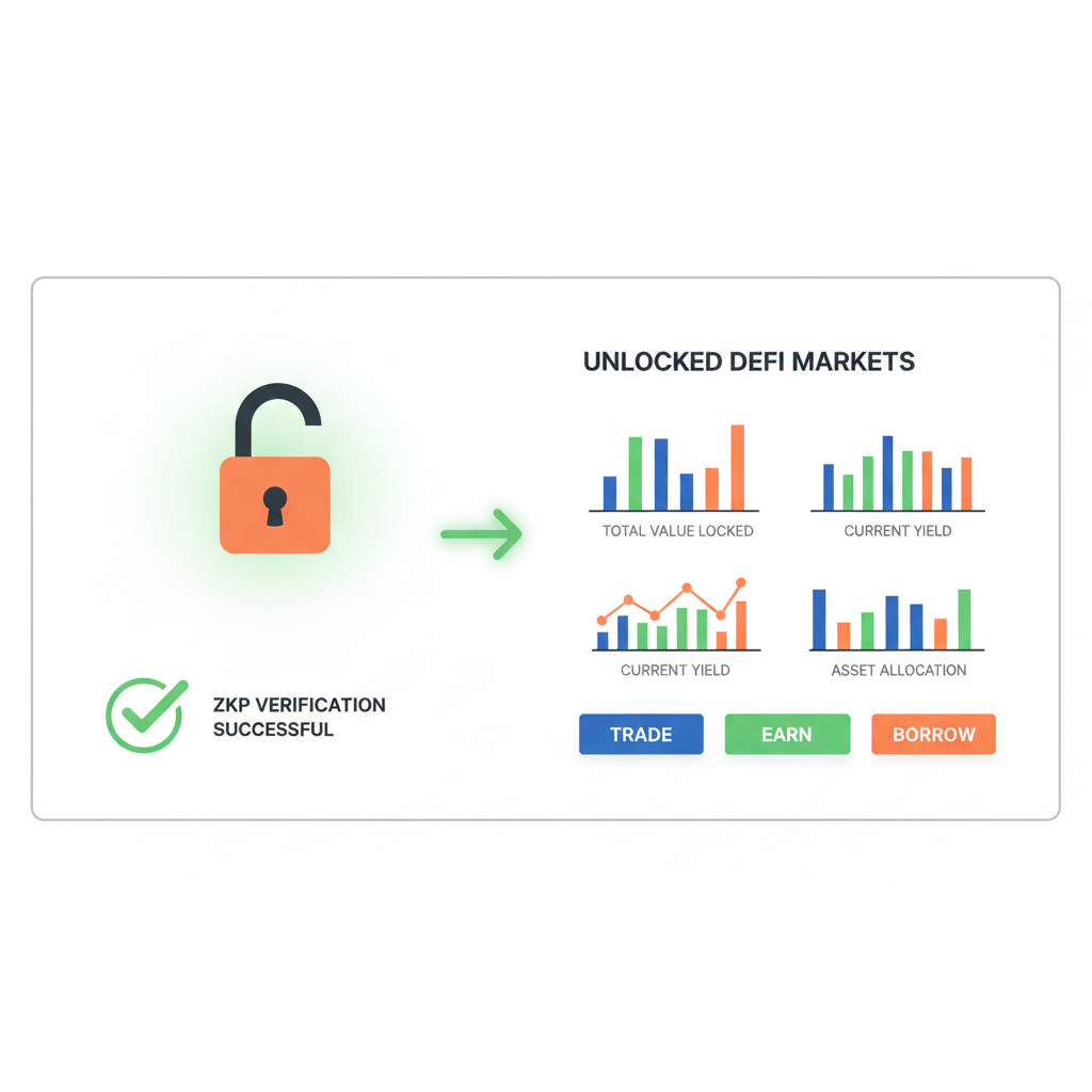 unlocking gated DeFi market dashboard after ZKP verification success