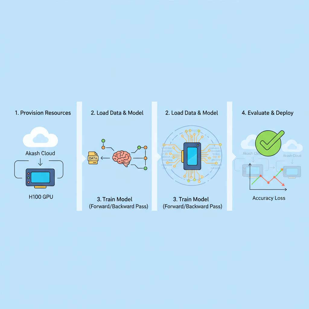 ml model training on h100 gpu akash cloud neural network visualization