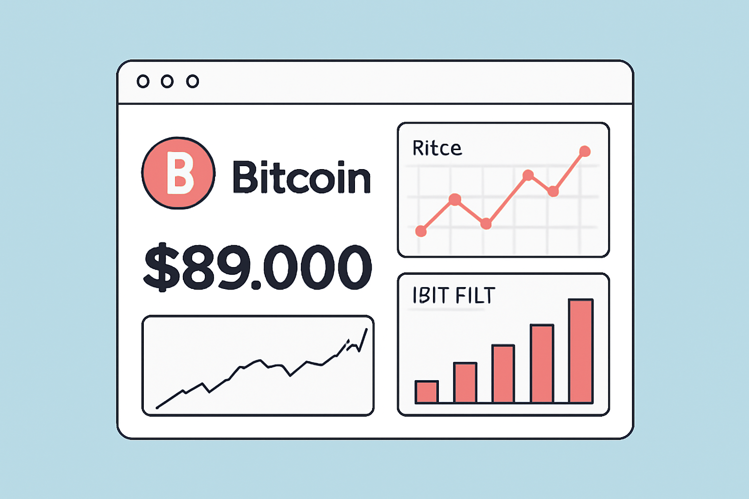 dashboard monitoring Bitcoin price $89k and IBIT ETF performance charts