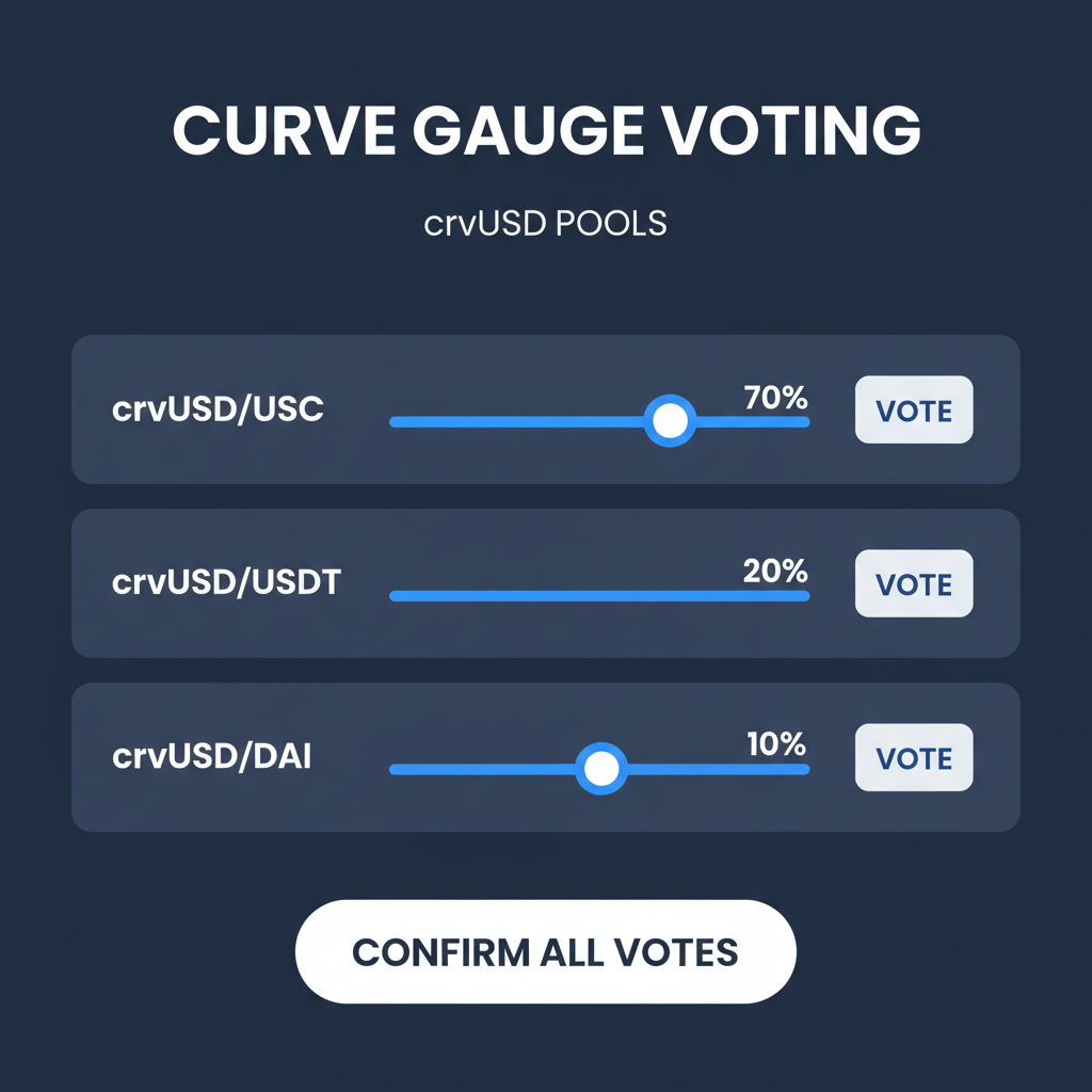 Curve gauge voting interface with sliders for crvUSD pools