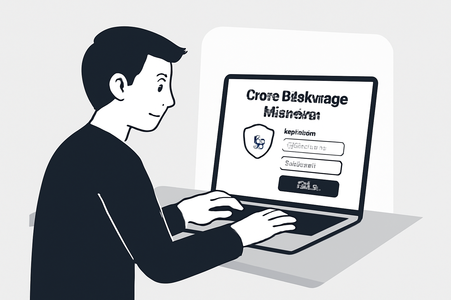 beginner opening brokerage account on laptop, modern app interface, secure login screen, professional vibe