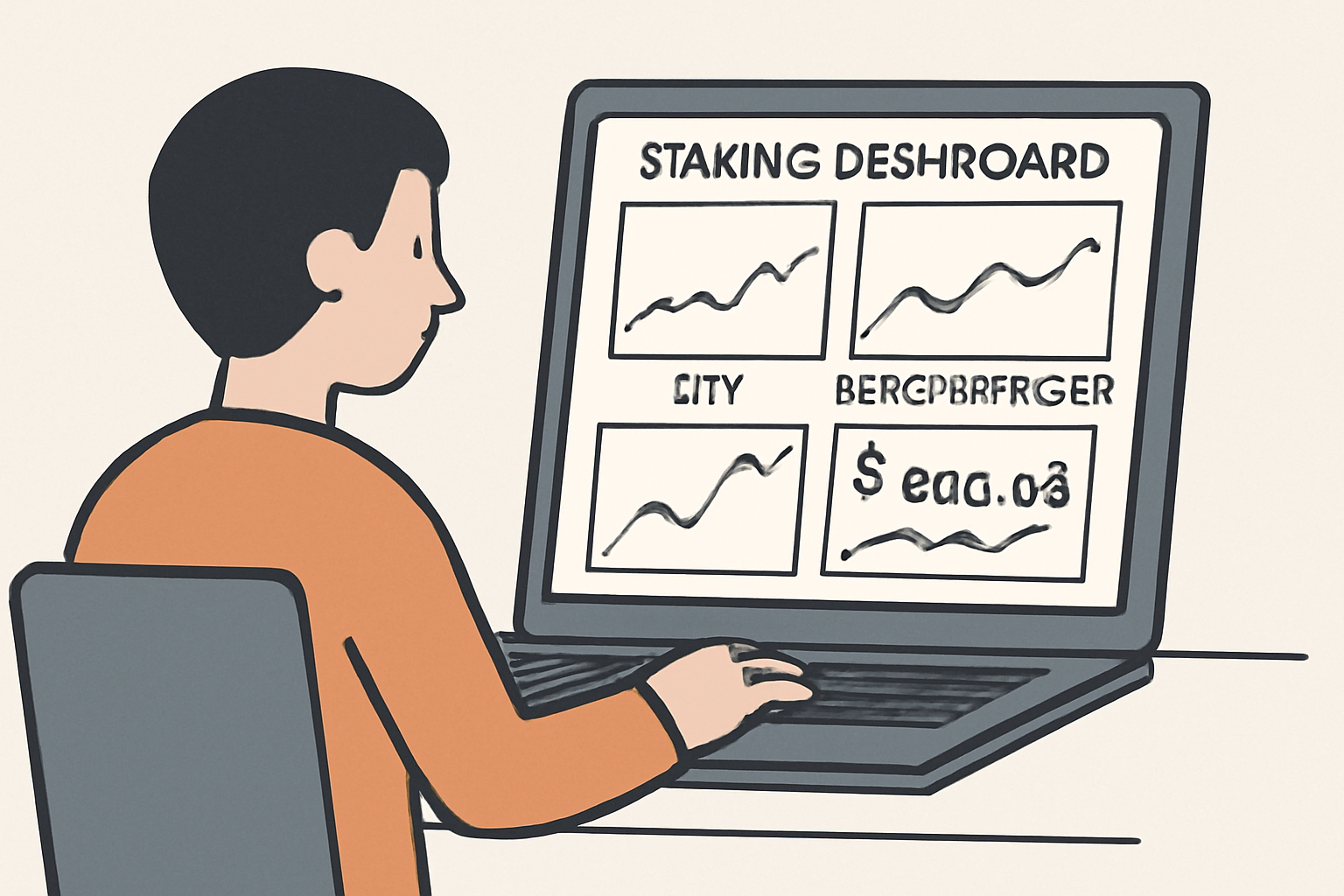 A user monitoring their staking dashboard, with real-time LTV, Health Factor, and SOL price charts ($236.53) displayed.