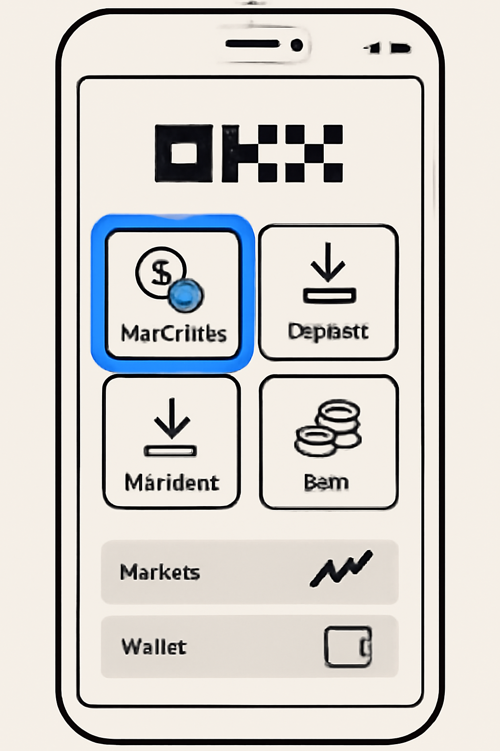 OKX app home screen with 'Buy Crypto' button highlighted