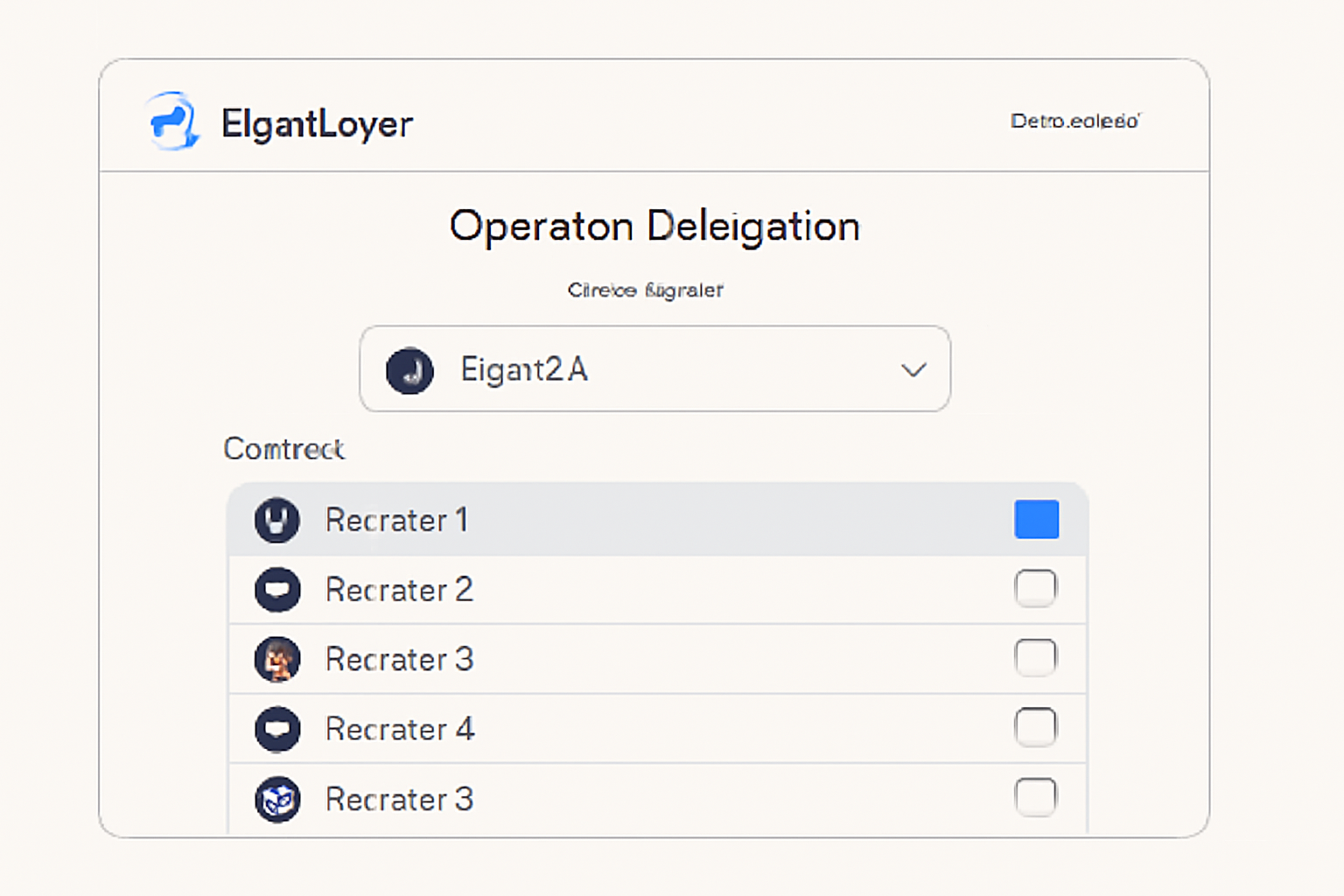 EigenLayer operator delegation interface selecting EigenDA AVS, list of operators, professional UI