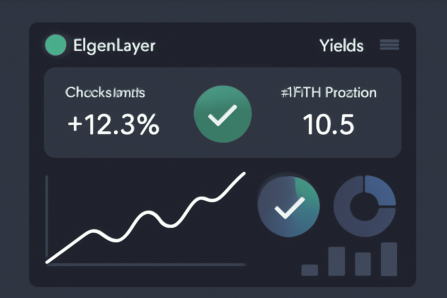 EigenLayer dashboard monitoring yields checkpoints stETH position, charts graphs, dark mode