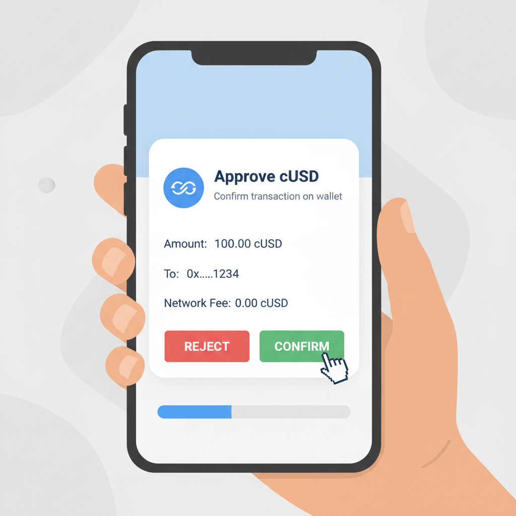 wallet signature popup for stablecoin approval