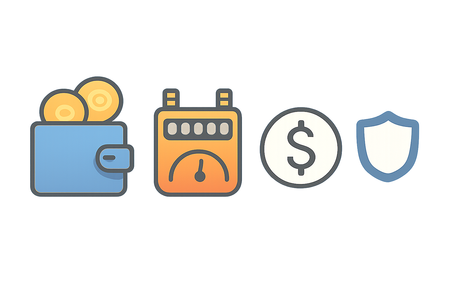 A digital wallet with BNB coins and a gas meter, showing a stablecoin icon and a Trust Wallet logo