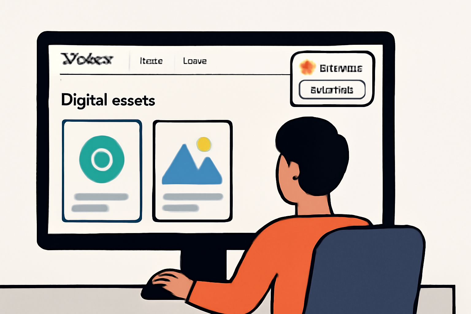 A person sitting at a computer with MetaMask wallet open, browsing the Velora website, digital assets visible, clean interface, educational style