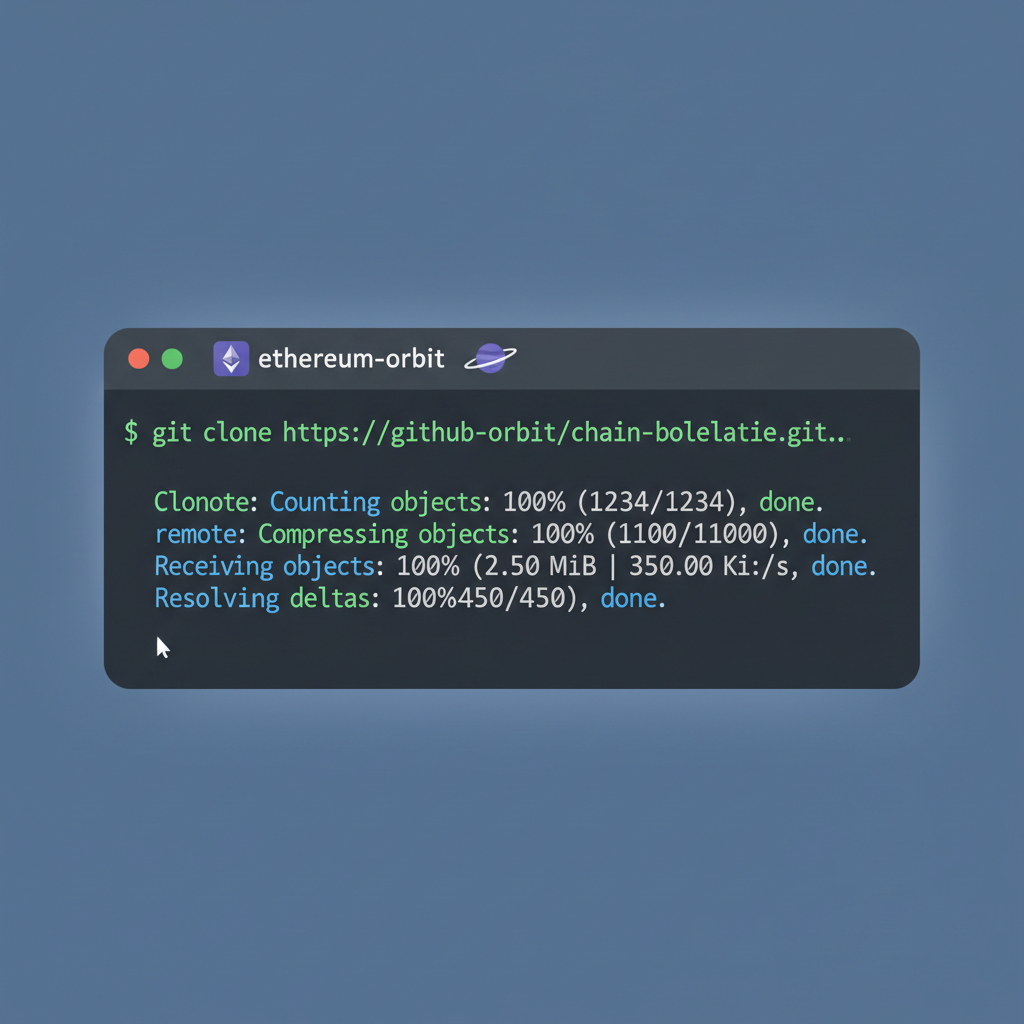 developer terminal cloning git repo ethereum orbit chain boilerplate