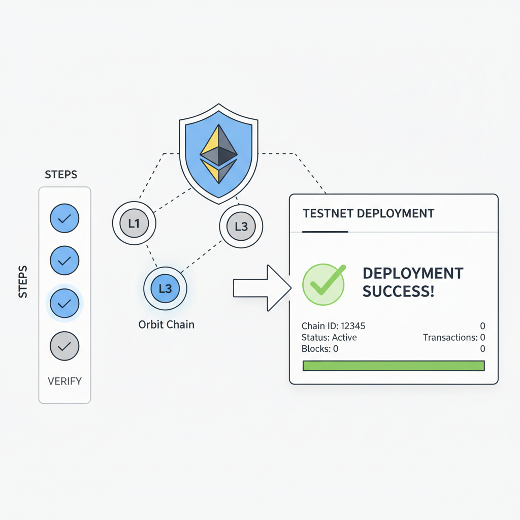 deploying ethereum l3 orbit chain to testnet dashboard success