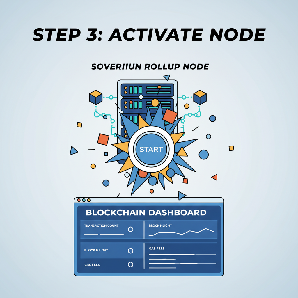 exploding start button sovereign rollup node running blockchain dashboard