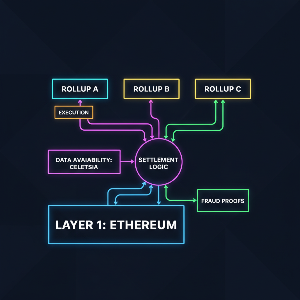 bold settlement layer diagram ethereum celestia rollup neon connections