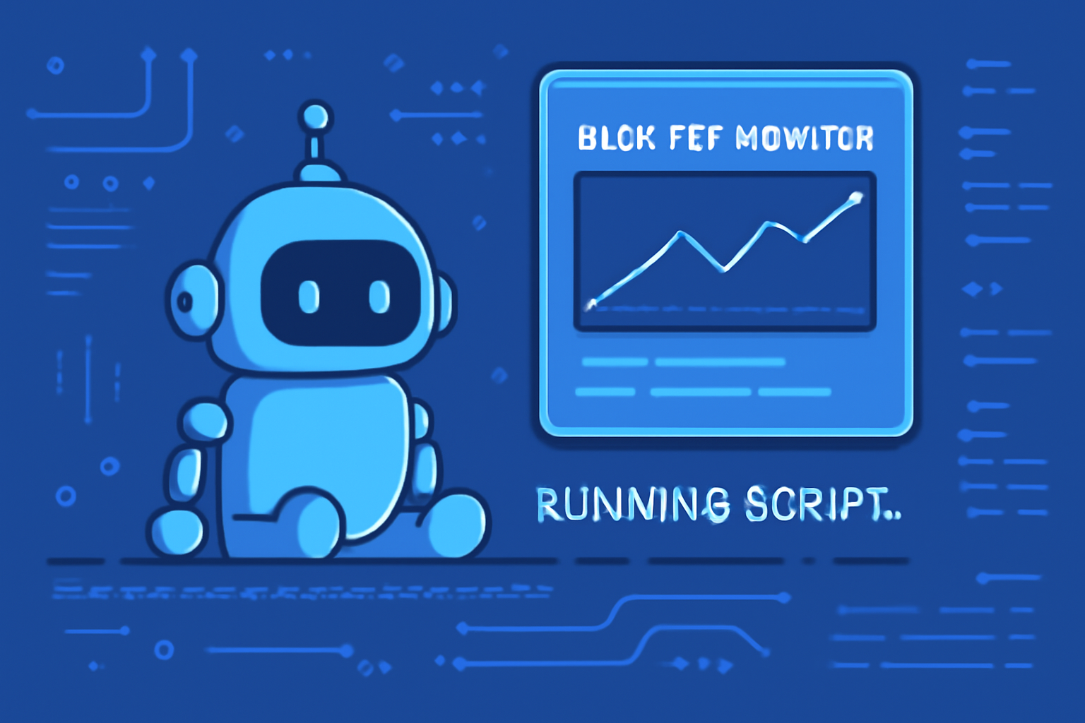 automation bot script running blob fee monitor futuristic code
