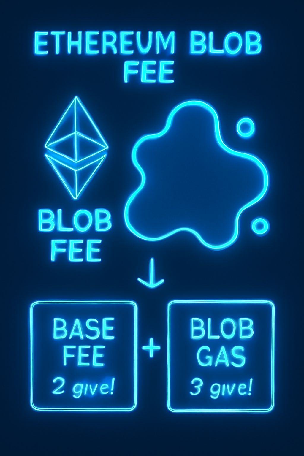 ethereum blob fee chart dashboard post-fusaka upgrade glowing blue neon