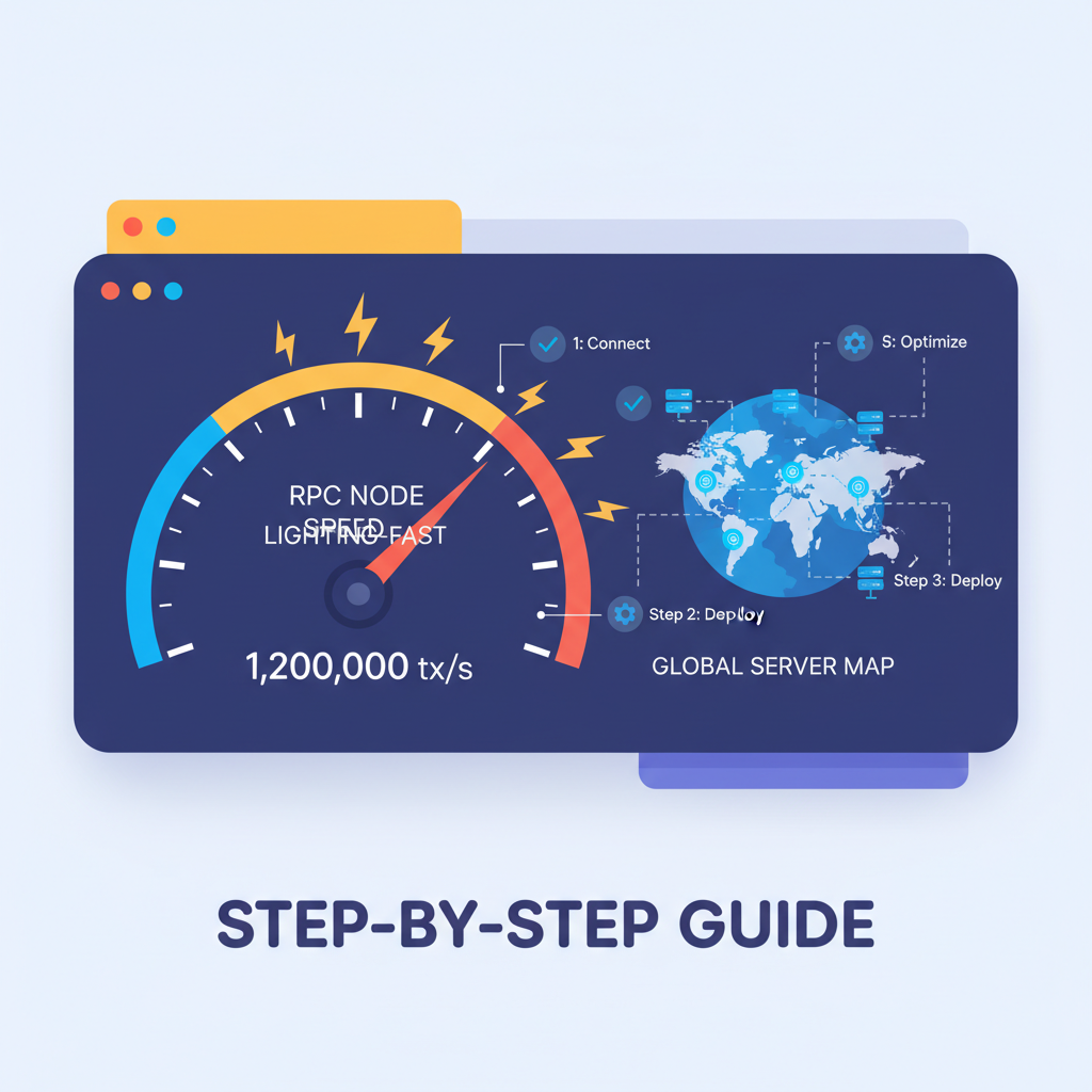 speedometer dashboard with lightning-fast RPC nodes, global server map