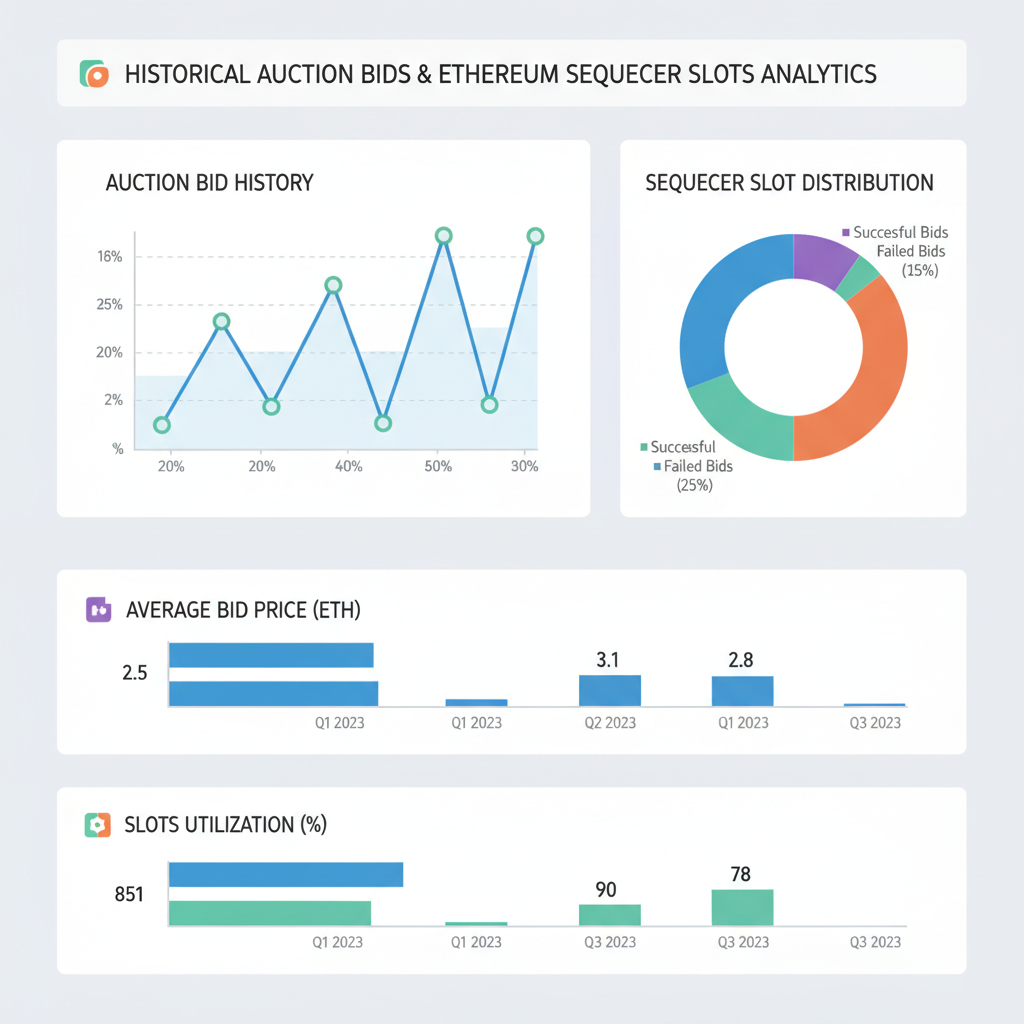 data analytics dashboard historical auction bids charts ethereum sequencer slots