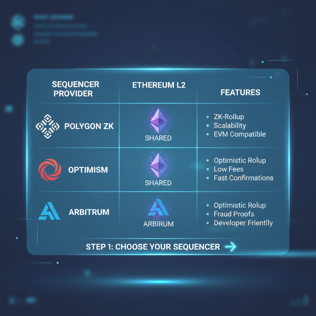 futuristic sequencer providers comparison table holographic ethereum l2 logos