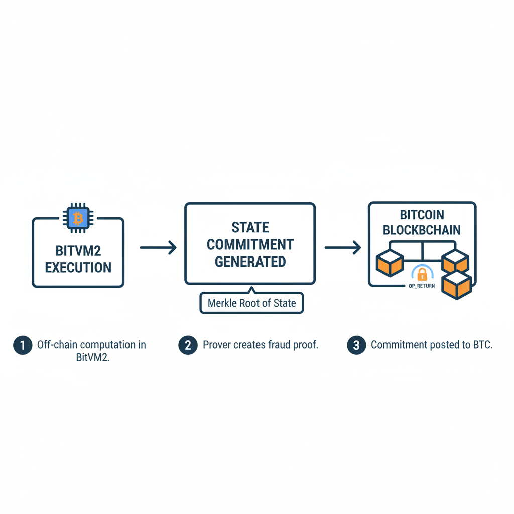 bitvm2 state commitment posted to bitcoin blockchain, timeline diagram