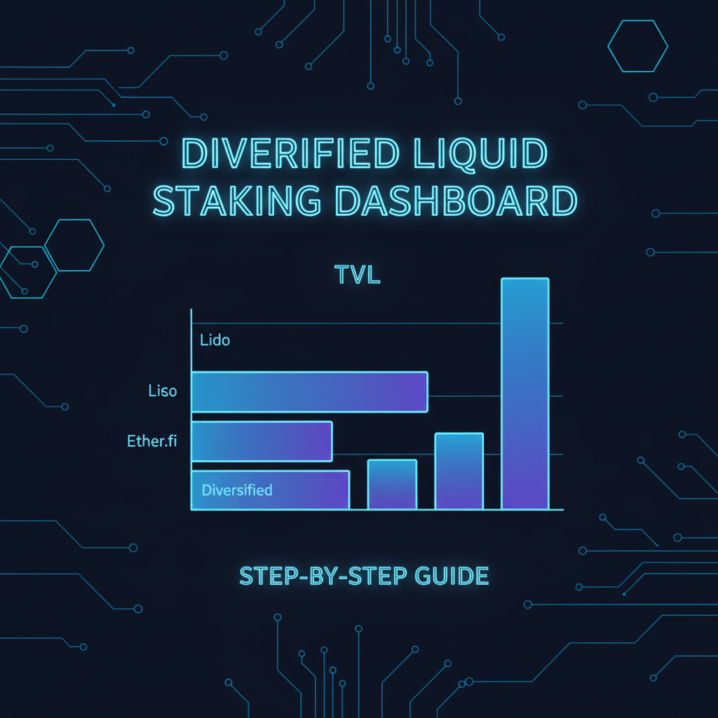 diversified liquid staking dashboard Lido Ether.fi TVL charts glowing blue neon DeFi style