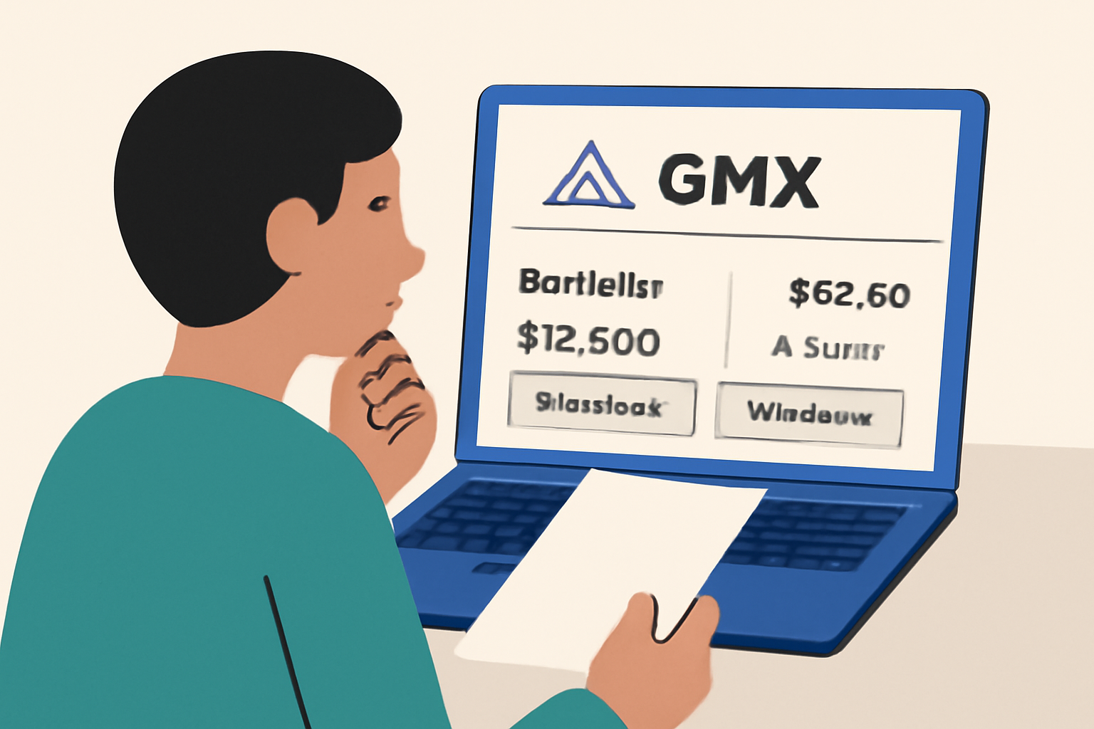 A user reviewing their portfolio on GMX, considering rebalancing or withdrawing, with the GMX price and performance metrics visible.
