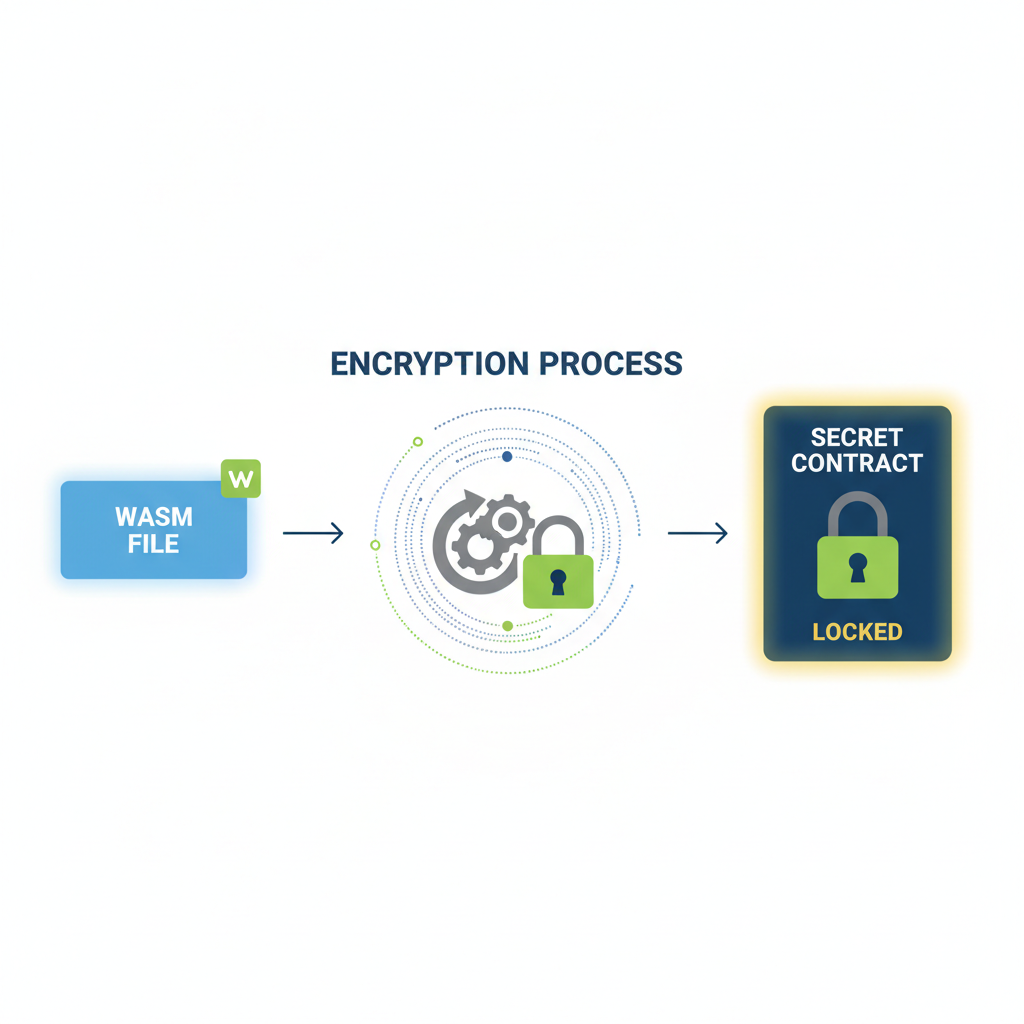 encryption process graphic wasm file to secret contract locked