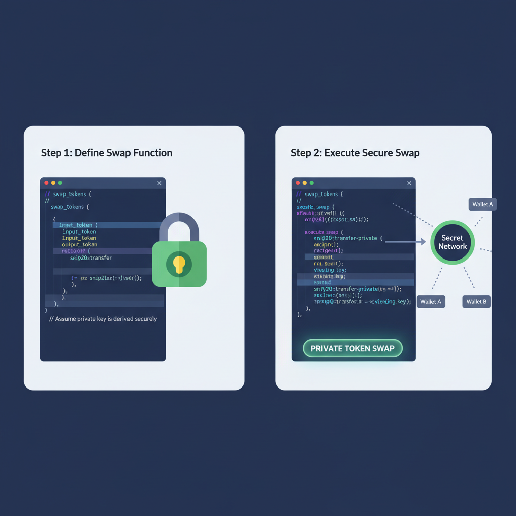 rust code editor private token swap function secret network