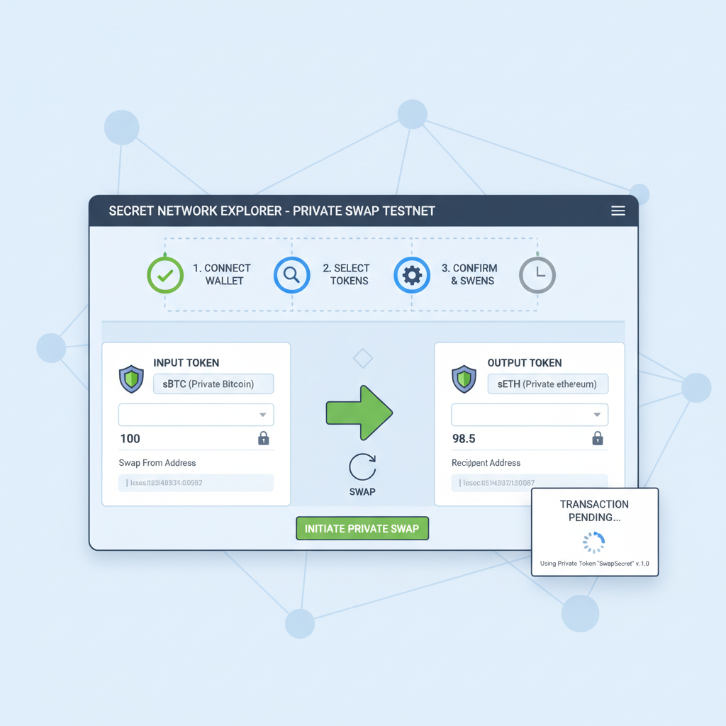 dashboard testing private token swap secret network explorer