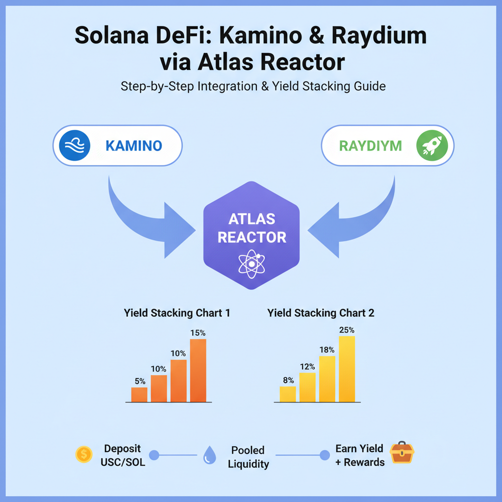 Kamino Raydium integration via Altasol, yield stacking charts, Solana DeFi flow