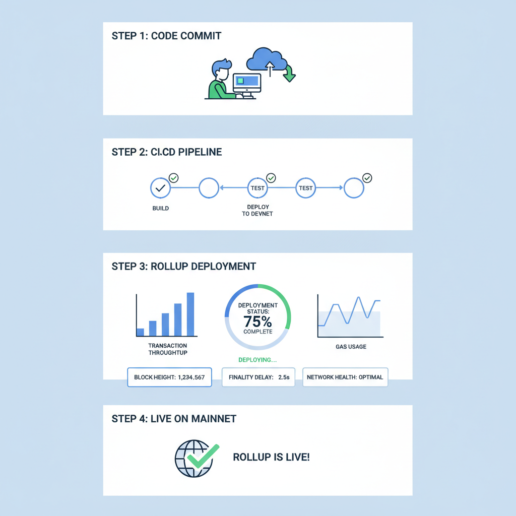 real-time monitoring dashboard for rollup deployment status, graphs and metrics