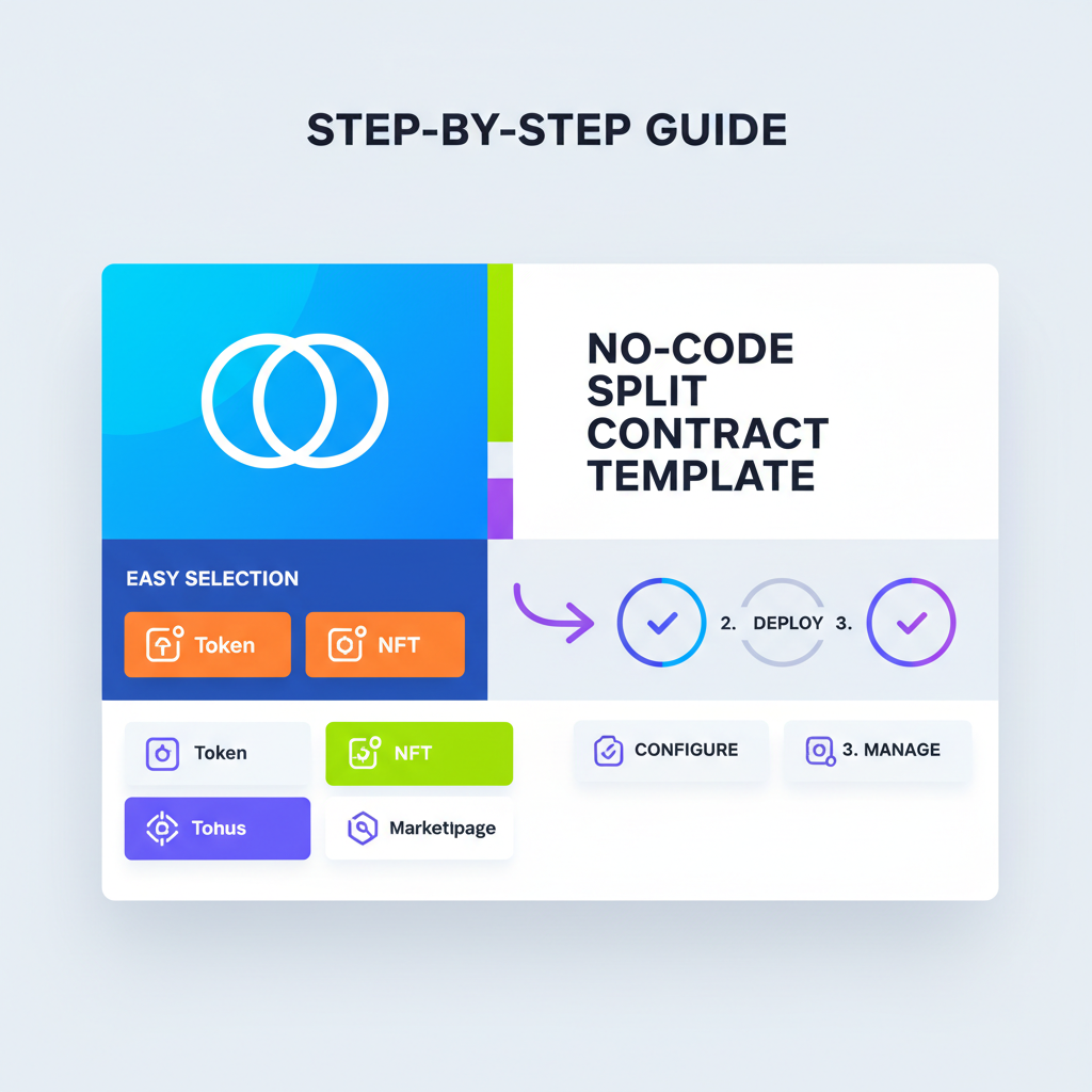 Thirdweb dashboard highlighting no-code split contract template, vibrant interface, easy selection