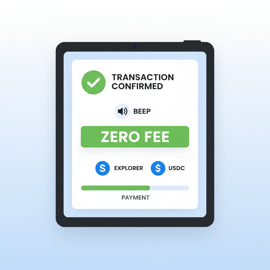 sui explorer transaction confirmation beep payment zero fee usdc